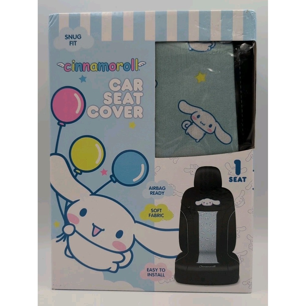Cinnamoroll Hello Kitty Sanrio Car Front Seat Cover Black Lt Blue Universal Fit